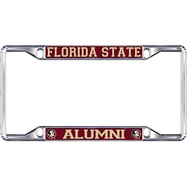 Elite Fan Shop Florida State Seminoles License Plate Frame Alumni - Silver