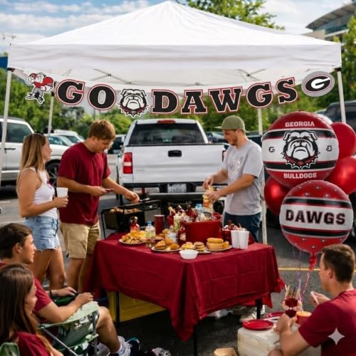 Image of Georgia Bulldogs Party Balloons (9 Pack)! 3 (18 inch) Round Bulldog Foil Balloons. University of Georgia decorations for football tailgates, Birthdays & all School Fan Parties. by Havercamp