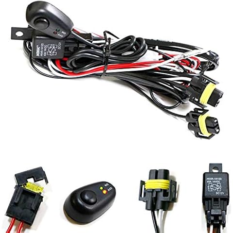 iJDMTOY H11/H8 Relay Harness Wire Kit with LED Light ON/Off Switch Compatible with Automtive Driving Light, Fog Light, Off-Road Lighting, etc Cover