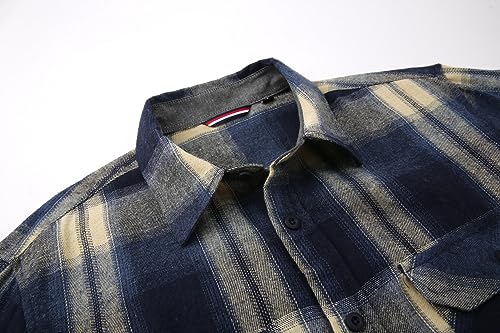 Alex Vando Mens Button Down Shirts Regular Fit Long Sleeve Casual Plaid Flannel Shirt