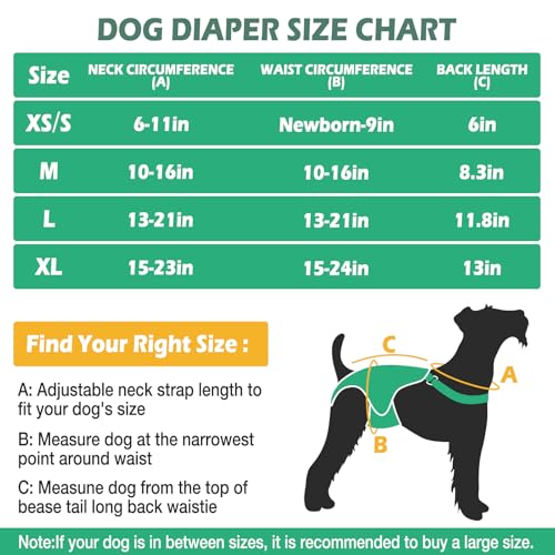 Image of Jollywoods 3 Pack Washable Female Dog Diaper Onesie Sanitary Pantie with Adjustable Suspender, Reusable Fixed Doggie Diapers, Super Absorbent Leakproof for Small Medium Large Dog in Heat Cycle XL