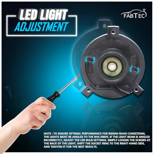 Image of Spaiko H4 LED Headlight Bulb 100W 15000LM with Mini Projector Lens | 6000K Super Bright White Dual Beam Hi /Lo | Plug & Play Waterproof for Car, Bike & Scooty
