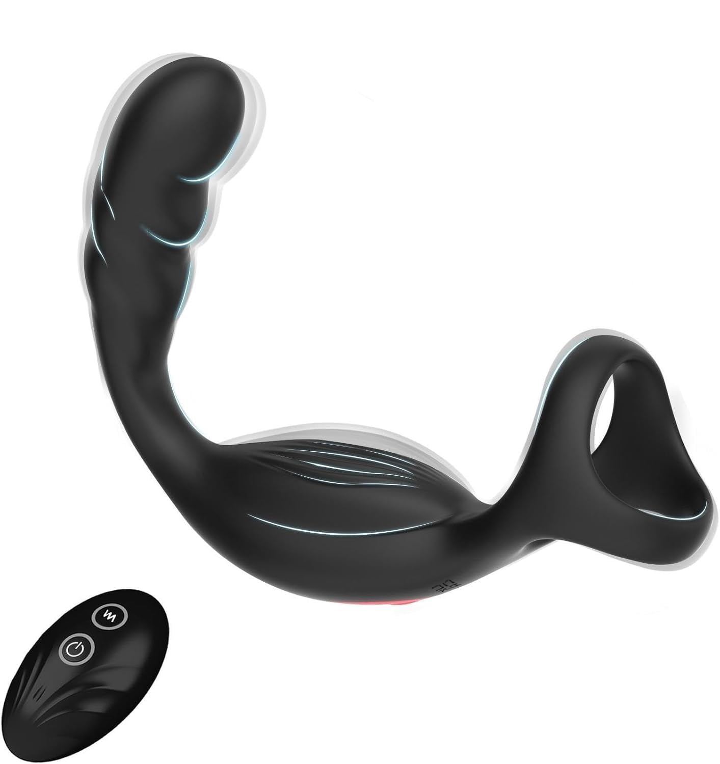 Massaggiatore, vibratore 4 in 1 (10 modalità di vibrazione), vibratore con anello vibrante e telecomando, plug anale