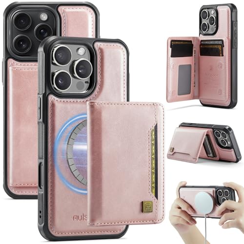Étui portefeuille iPhone 14 rose en cuir idéal pour vos sorties et soirées citadines