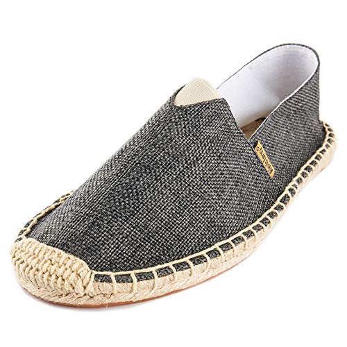 Alexis Leroy Espadrilles légères en Toile Chaussures Slip on Espadrille Homme Plates Noir 42 EU