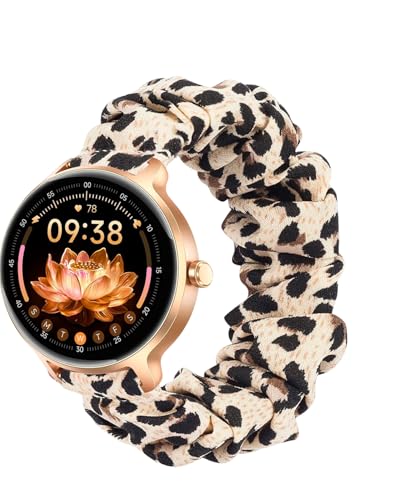 Correa para reloj Yoever DR03 1.27" diseño elástico blanco y leopardo miniatura 1