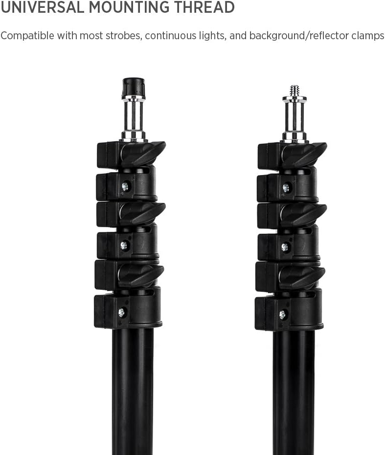 60% оƒƒ Dіѕсоunt Fovitec Pack of Two Portable 7'6 Spring Cushioned Adjustable Height Aluminum Light Stand Kit with Carrying Bag, for Photo Studio and Video Lights, LED Panels, Ring Light, Monolight, and Accessories