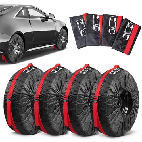 Reifentaschen Set 19-23 Zoll,4 Stück Sommerreifen Reifentüten,Reifenabdeckung Winterreifen Reifentaschen Allwetter Reifenhülle für Sauberer Transport und Lagerung(Durchmesser 80 cm)