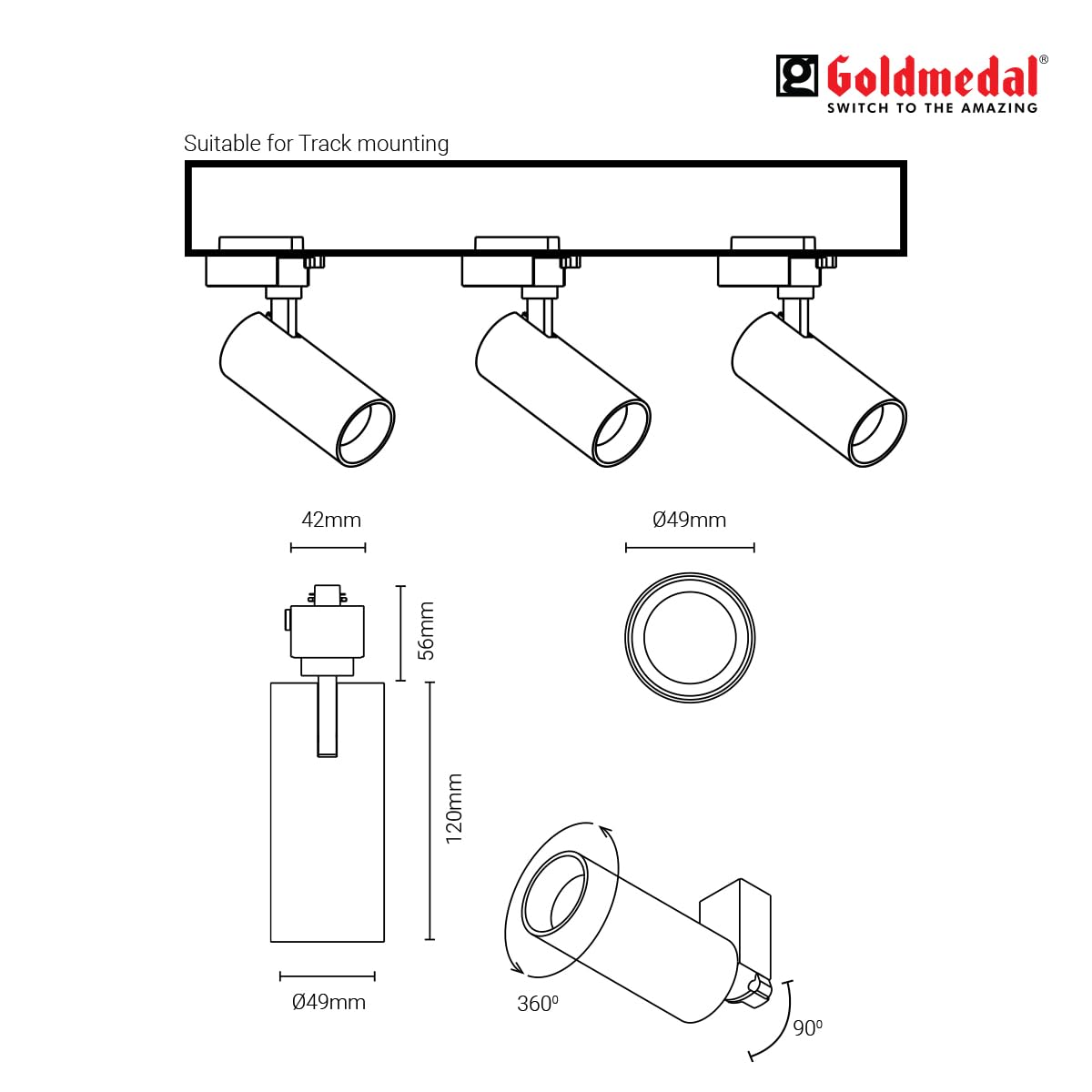 Goldmedal Figo Track Light - Warm White LED -4 Goldmedal Figo Track Light - Warm White LED -4