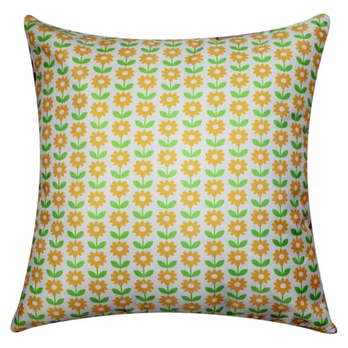 Image of Decorative Satin Sofa Cushion Covers Set of 5, 16 x 16 Inches, Multicolor Floral Printed Pillow Covers for Living Room, Bedroom, Couch & Sofa, Soft Glossy Fabric, Zipper Closure