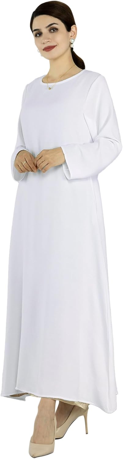 Solid Color Women Abaya Modest Muslim Prayer Robe Long Sleeve Dubai Maxi Dress Islamic Lightweight Dress - Image 2