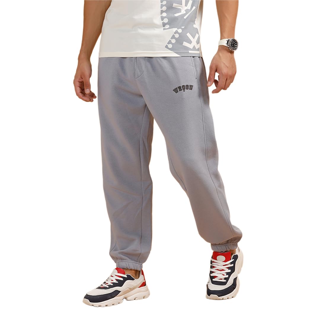 wrogn Men's Cotton Blend Joggers | Solid | Oversized Fit-picture-40