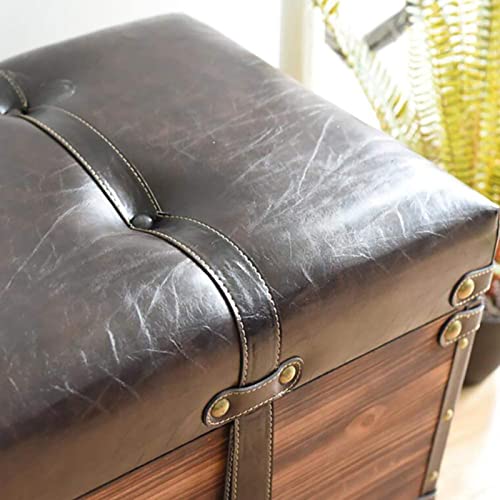 Banc à chaussures marron pour optimiser l'espace du salon