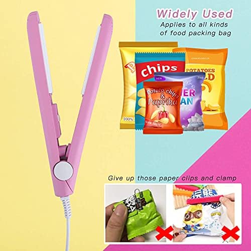 Mini Food Bag Heat Sealer Handheld,Portable Mini Sealing Machine Portable Food Sealer Household Storage Portable Hand Pressure Sealing Machine for Airtight Food Storage Plastic Chip Bags (pink) image 5