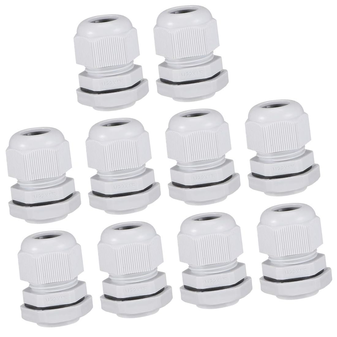 Unifizz 10Pcs M22 Cable Gland – Durable Threaded Wire Connector with Locknut for 7-12mm Dia Cable Wire, White