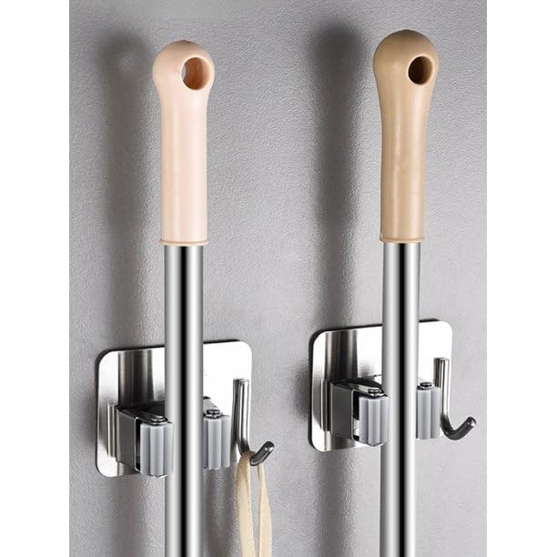 See full amazon price history chart for Aryamurti 2 Pcs Mop Broom Holder, Wall Mounted Self Adhesive Stainless Steel Broom Holder Non-Slip Waterproof Wall Mop Organizer with Hook Hanger for Kitchen Bathroom Garden Garage Aryamurti 2 Pcs Mop Broom Holder, Wall Mounted Self Adhesive Stainless Steel Broom Holder Non-Slip Waterproof Wall Mop Organizer with Hook Hanger for Kitchen Bathroom Garden Garage (B0C7ZKL4YS) Amazon Price History, Amazon Price Tracker