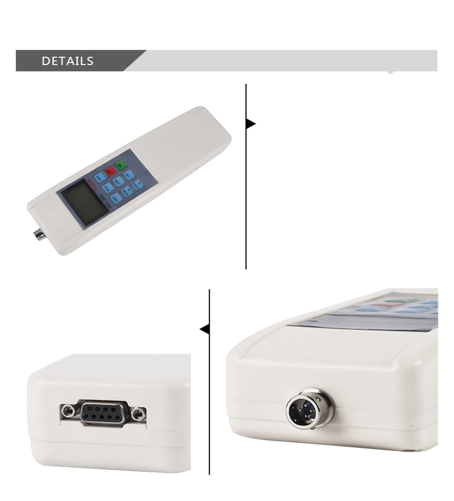 Medidor de fuerza digital, Medidor de fuerza vaivén digital fábrica 2kgs 20N con medidor inalámbrico