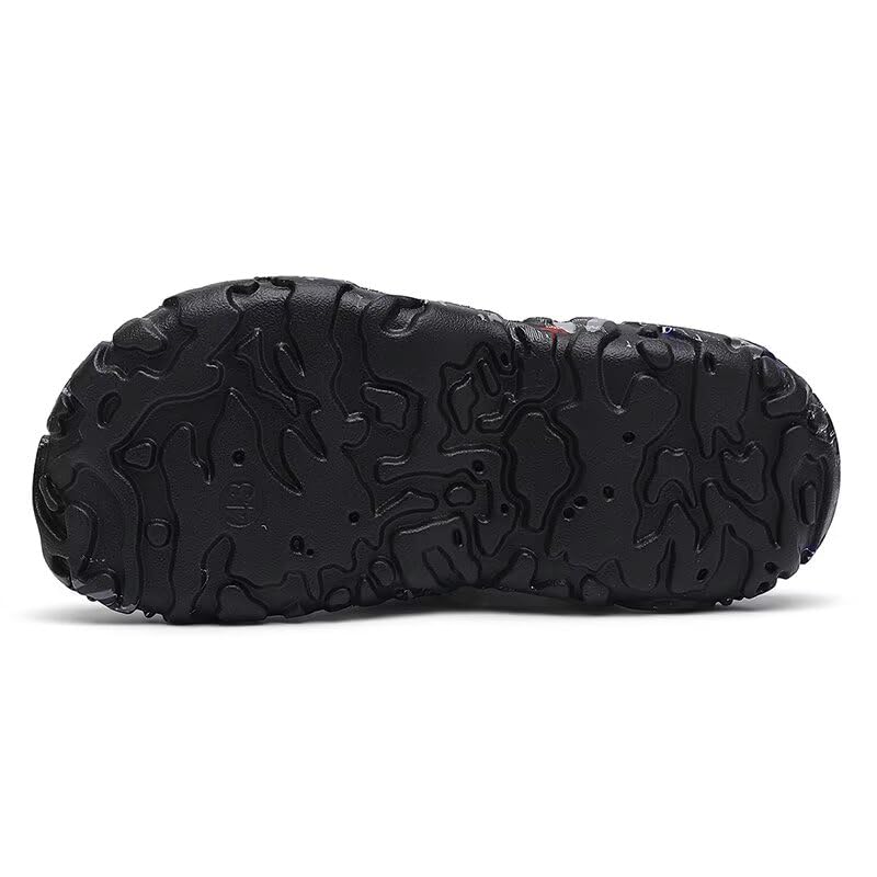 Image of Men's Graphic Fuzzy Lined Clogs Winter Slip On Shoes | Warm Plush Lined Clog Shoes with Vintage Printed Design, Lightweight Closed Toe Casual Footwear for Indoor Outdoor Daily Wear