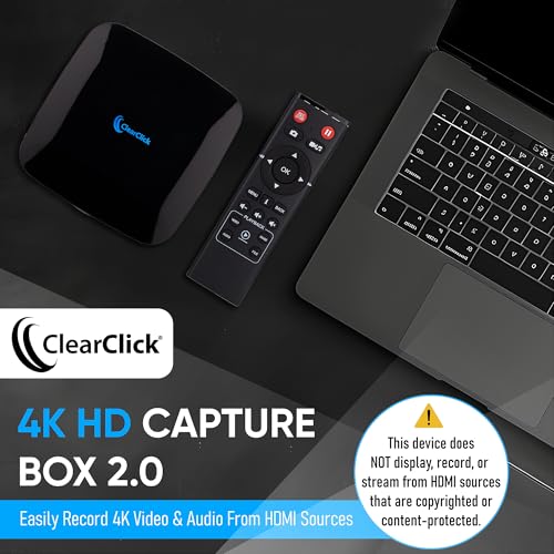 Image of ClearClick 4K HD Video Capture Box 2.0 (Second Generation) - Record Audio and Video from 4K HDMI Sources [Content-Protected Sources Not Supported] - Saves onto USB Flash Drive or MicroSD Card