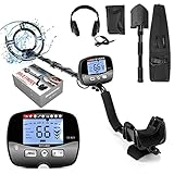 HOOMYA 30CM Metalldetektor für Erwachsene, Pinpoint Funktion mit Tiefenanzeige, 25CM wasserdichte Spule - Kann in 50cm Tiefe Unterwassererkennung Werden, Multi-Mode & Tonerkennung