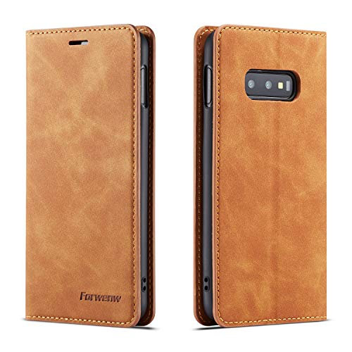 La cover a libro Samsung Galaxy S10E offre slot per carte di credito, carta d'identità, biglietti da visita e una tasca laterale per contanti, ricevute e banconote.