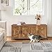 Homhedy Cat Litter Box Enclosure for 2 Cats, Wooden Pet Washroom Furniture with Double Room, Cat House, 47.2”L x 19.7”W x 19.7”H, Rustic Walnut