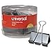 Universal Binder Clips with Storage Tub, Large, Black/Silver, 12/Pack