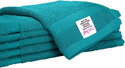 Image of Utopia Towels 12 Pack Premium Wash Cloths Set, 12 by 12 Inches, 100% Cotton Ring Spun, Highly Absorbent and Soft Feel Essential Washcloths for Bathroom, Spa, Gym, and Face, Turquoise