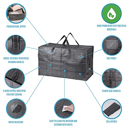 Veno 8 Pack Heavy Duty Oversized Storage Bag For Moving, College Dorm, Traveling, Camping, Christmas Decorations, Packing Supplies, Organizer Tote, Reusable And Sustainable (Windowpane, 8 Pack) #TOP3