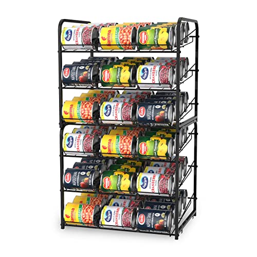 Haitral 2 Pack Can Rack Organizer, 3 Tier Stackable Can Storage Dispenser Holder, For Food Storage, Countertops Or Kitchen Cabinets, Storage For 36 Cans (Each), Black #TOP9