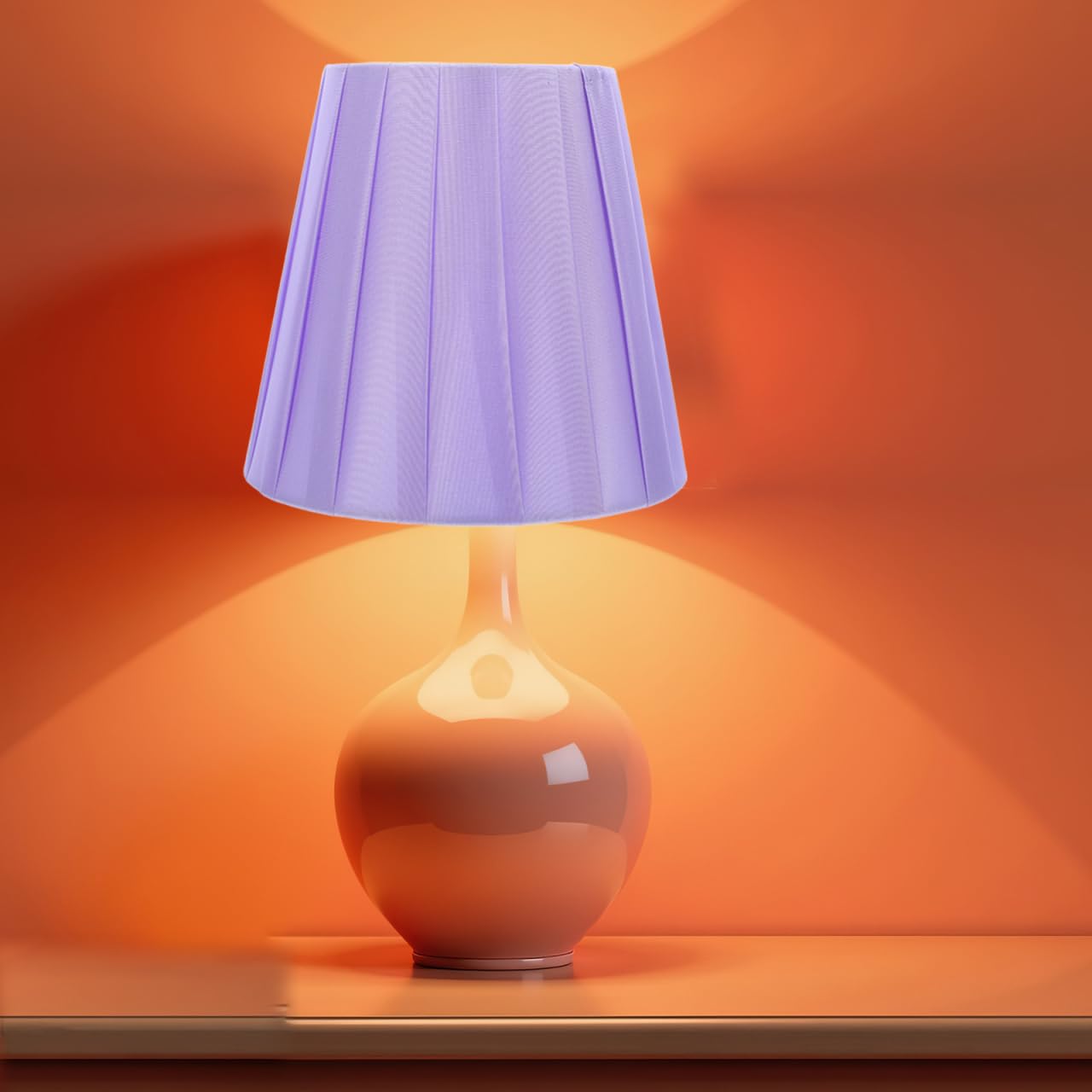 Veemoon Elegant Lampshade in Lilac Color Simple Lamp Shade for Wall/Ceiling/Table Lamps - Image 2