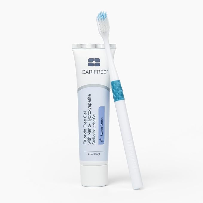 CariFree Fluoride Free Gel: Nano Hydroxyapatite Toothpaste, Neutralizes pH, Freshens Breath and Moistens Mouth, Dentist Recommended (2.3 Ounce (Pack of 2), Mint & Grape)