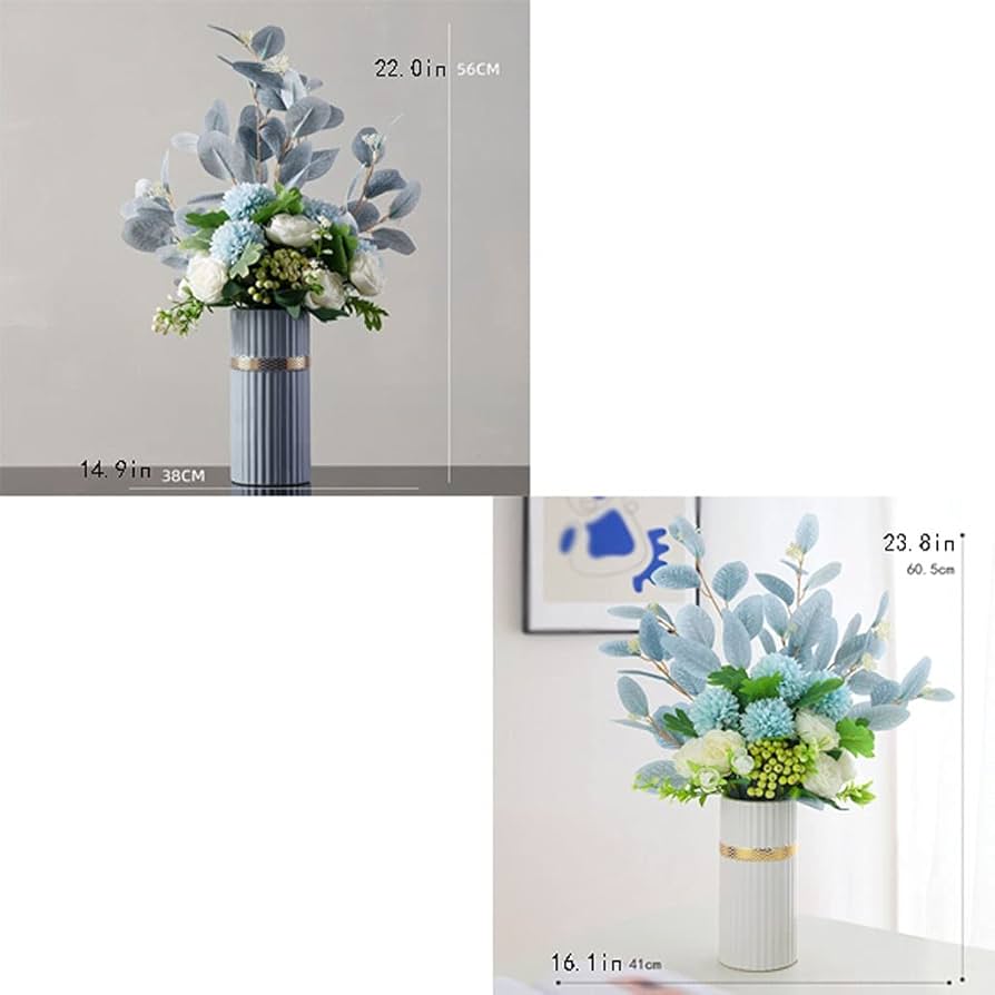 モダン造花アレンジメント ホワイト・ブルー