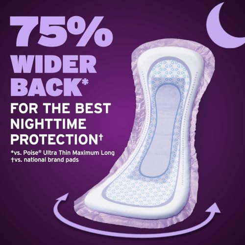 Poise Overnight Incontinence Pads for Women, 8 Drop, 96 ct - image 4