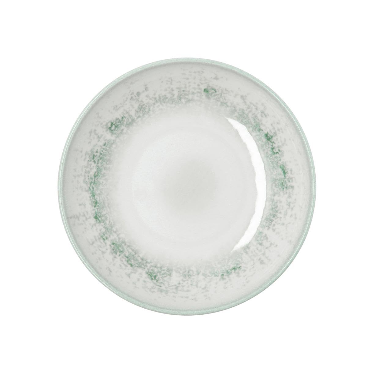 Bidasoa Set de 6 platos hondos Kai Hydrozero de porcelana 23 cm | Verde, Porcelana, formato redondo, acabado brillo, 23 cm, 6 piezas, apilable, apto para microondas