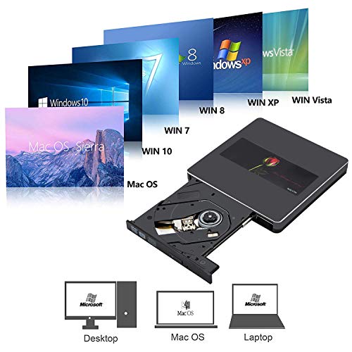 Image of External CD DVD Drive USB3.0 NOLYTH USB C Superdrive CD DVD Burner Player Writer Optical Drive Compatible with Apple Mac MacBook Pro Air iMac Laptop and windows10 (Gold)