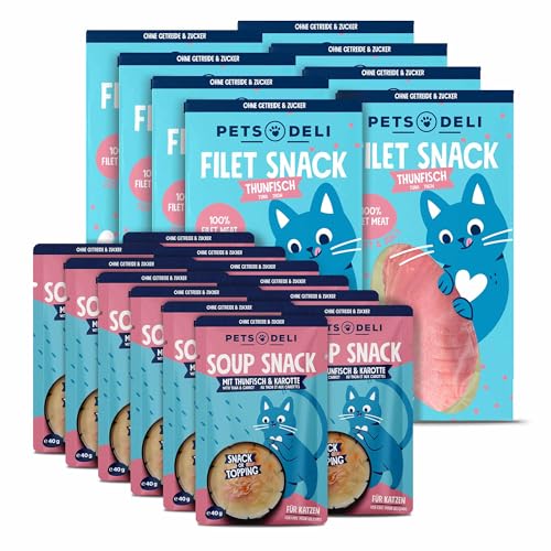 Pets Deli Bundle für Katzen mit Suppensnack und Filetsnack in der Sorte Thunfisch 780g