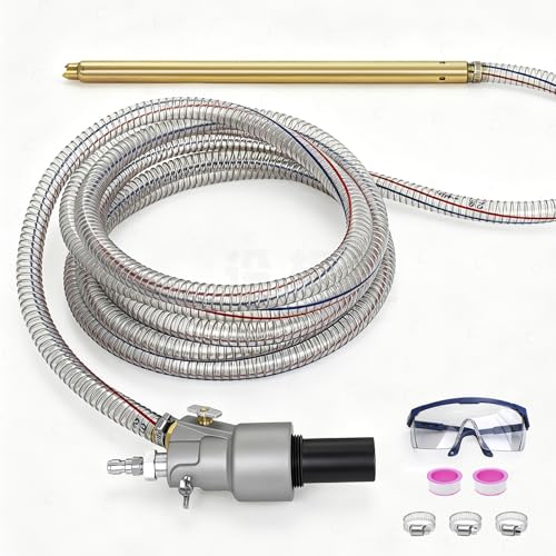 Pressure Washer Sandblasting Kit 5000 PSI Wet Sand Blaster Tungsten Nozzle for Stable Output 18 FT Hose 3/4 Anti-Clog Design 1/4 Quick Connect 8.0 GPM Dust-Free Sand Blasting Attachment