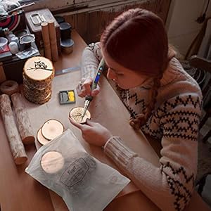 Fuyit Natural Wood Slices 25 Pcs 3.1-3.5 Inches Craft Wood Kit Unfinished Predrilled with Hole Wooden Circles Tree Slices for Arts and Crafts Christmas Ornaments DIY Crafts Fuyit Natural Wood Slices 25 Pcs 31 35 Inches Craft Wood Kit Unfinished Predrilled with Hole Wooden Circles Tree Slices for Arts and Crafts Christmas Ornaments DIY Crafts