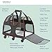 Katziela Pet Carrier with Removable Wheels - Soft Sided, Airline Approved Small Dog and Cat Carrying Bag with Telescopic Walking Handle, Mesh Ventilation Windows and Safety Leash Hook (Black) (Black)
