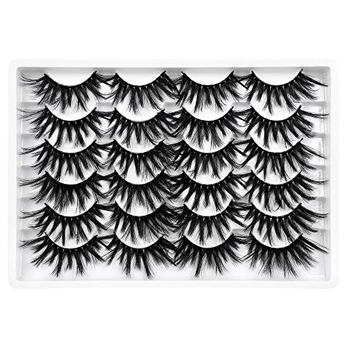 Newcally Lashes Fake Eyelashes 20MM Long Dramatic Thick Volume Faux Mink Eye Lashes 12 Pairs Pack