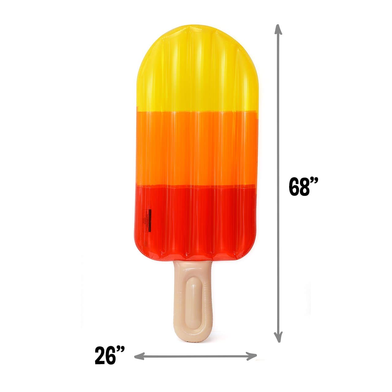 CKB LTD - Lit flottant gonflable géant de 1,83 m pour piscine en forme de sucette glacée - Lit d'air transparent pour piscine - Jouet d'eau en PVC pour les vacances - Couleur transparente JAUNE ORANGE