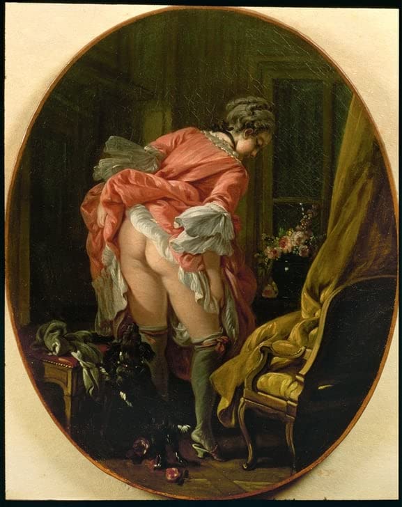 Affiches et gravures François Boucher la jupe dévoilée poster image impression sur toile 60x90cm