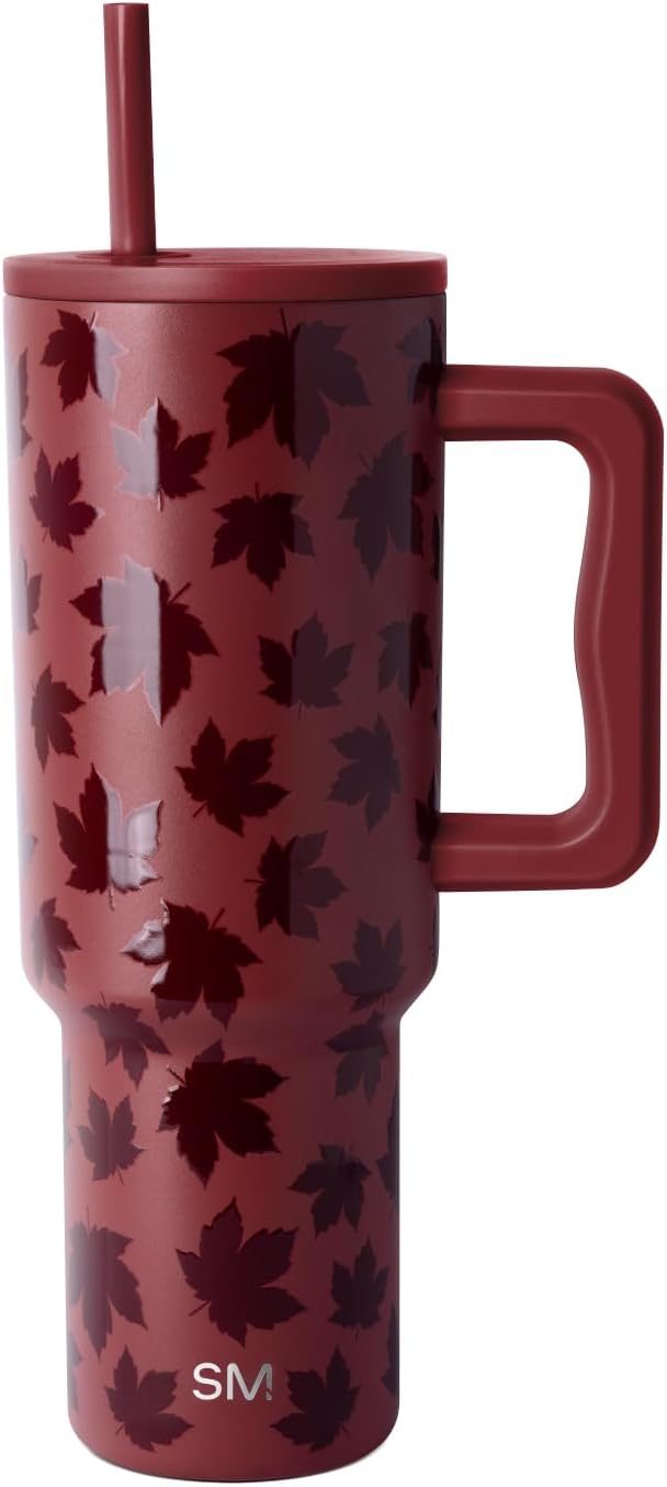 Simple Modern Halloween 40 oz Trek Tumbler with Handle and Straw Lid | Cup Holder Friendly Insulated Stainless Steel Travel Mug | Autumn Maple