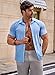 JMIERR Muscle Dress Shirts for Men Muscle Fit Stretch Casual Button Down Short Sleeve Wrinkle-Free Shirt,M,Blue