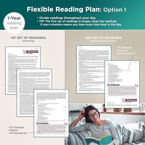 Image of NLT Holy Bible Everyday Devotional Bible for Women New Living Translation, Vegan Leather, Pink, Flexible Daily Bible Reading Plan Options (NLT Womens Devo Editions)