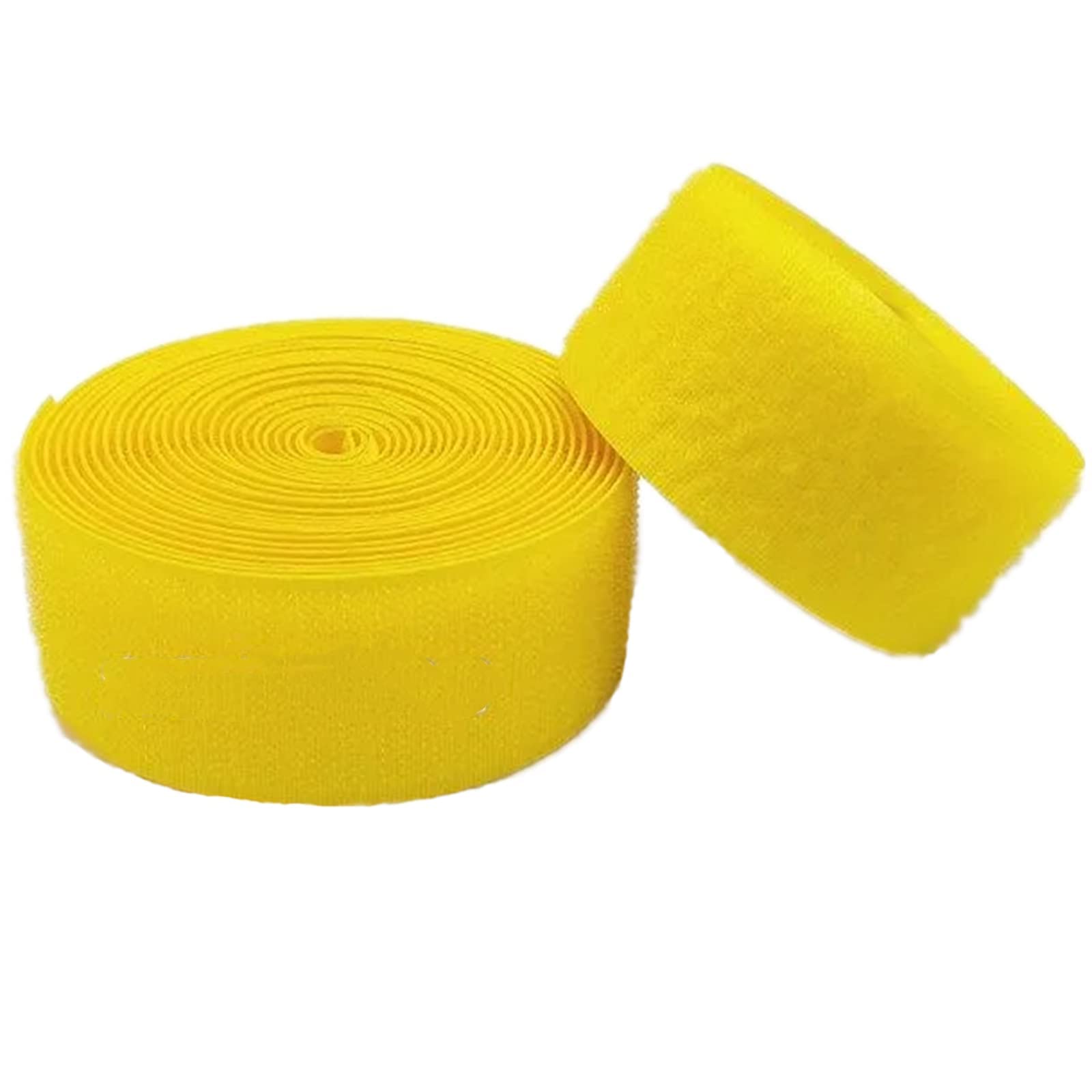 Cinta de Gancho para Coser, Cinta de Gancho y Bucle de 50mm, 2 Pulgadas de Ancho, Tiras de sujeción no Adhesivas for Tela, Manualidades, Muebles, Ropa, Zapatos(Yellow,50mm x 4Yards)