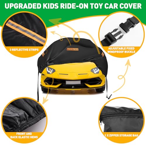 420D Kids Ride On Car Cover 55x33x32IN,Waterproof for Power Wheels by SRIMMIT - Used condition - Image 4