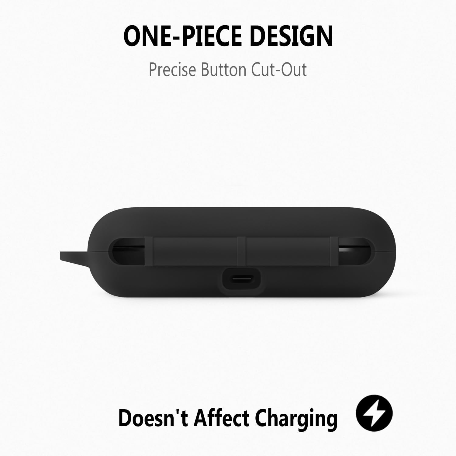 Geiomoo Silicone Case for Raycon Open Earbuds, Soft Flexible Scratch Resistant Protective Cover with Carabiner (Black) - Image 5