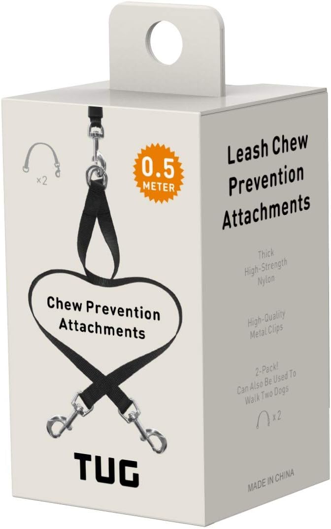 Anti-Chew Extension for Retractable Leashes (2 Pack); Can Also Be Used As A Dual Dog Leash Attachment/Leash Splitter for Walking Two Dogs